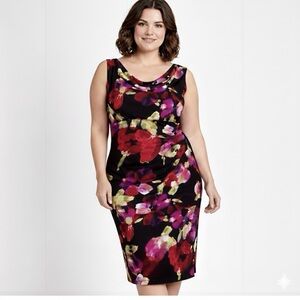 Lauren Ralph Lauren Floral Cowl-Neck Dress – Size 16 – Stretchy & Flattering